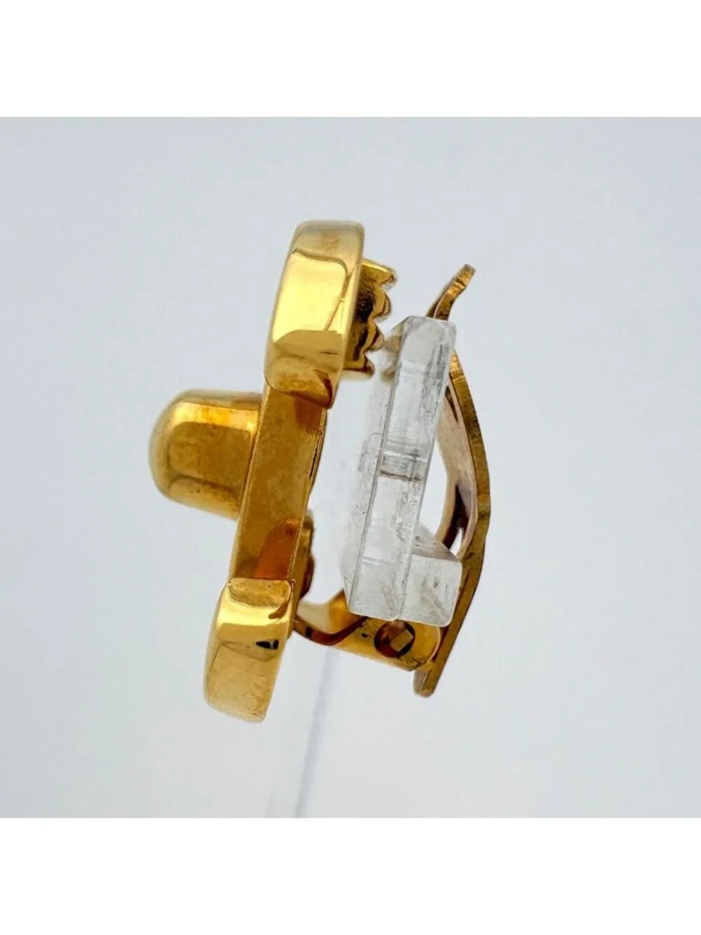 Chanel Earrings CC Logo Turnlock Gold Plated